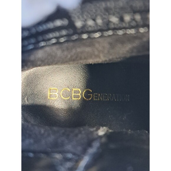 BCBGeneration Women's Palli Hiker Boots Black Sz 7.5M Block Heel Faux Fur - Picture 10 of 11